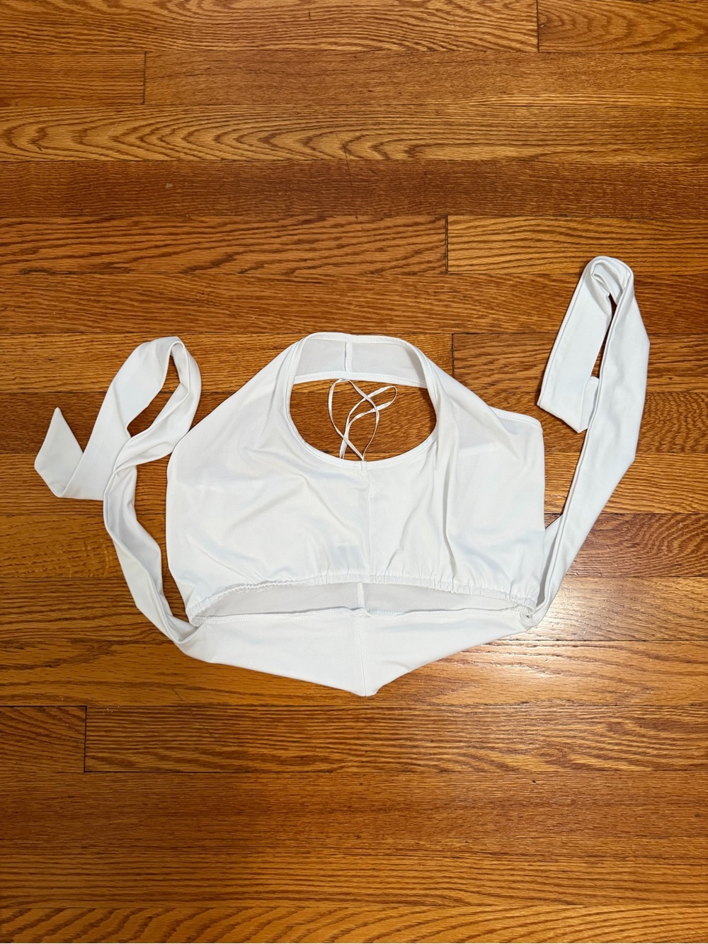 SHEIN White Tie-Back Halter Bralette